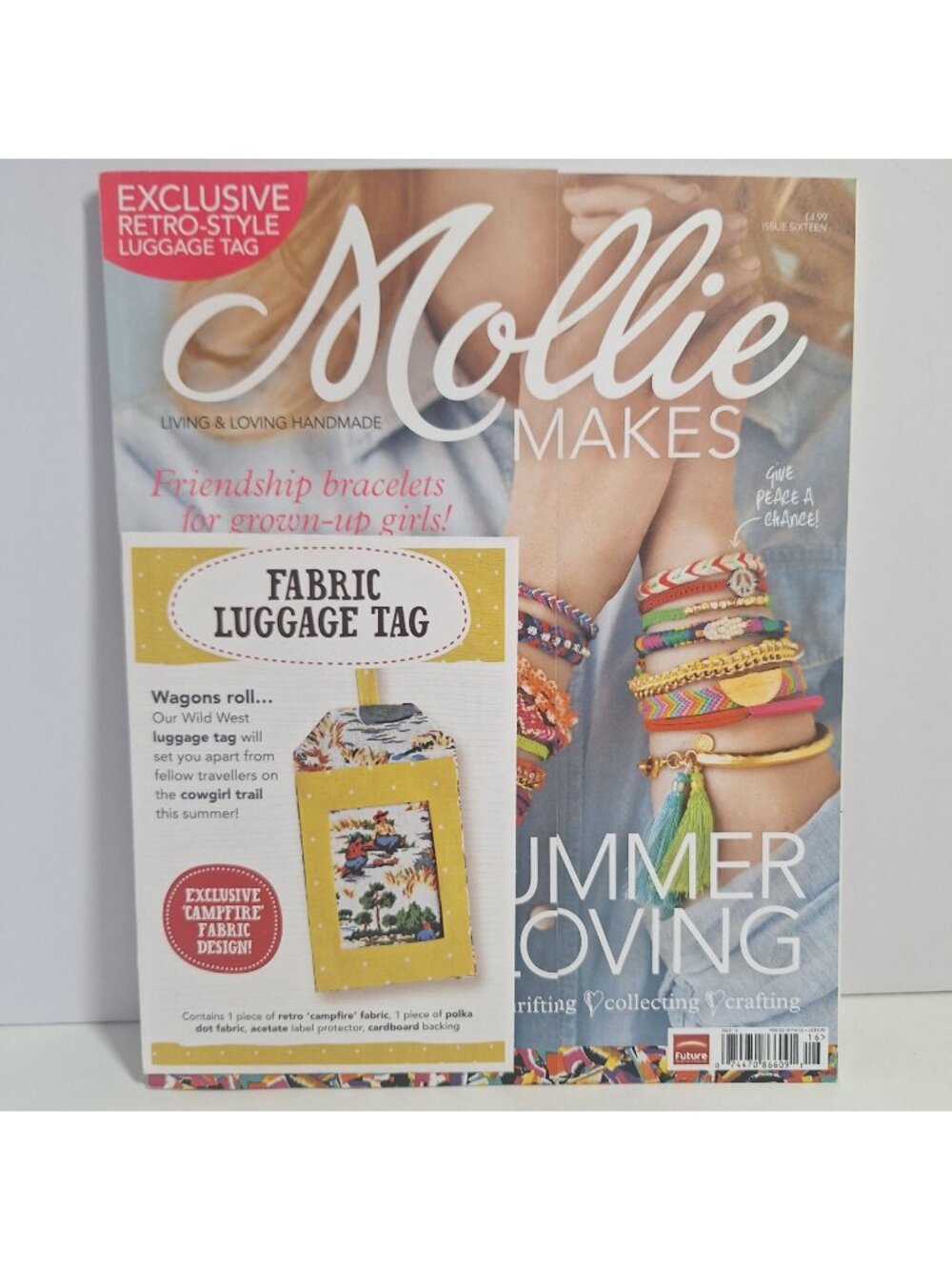 Issue 16 Mollie Makes 2012 UK Magazine Retro Fabric Tag Kit Friendship bracelets